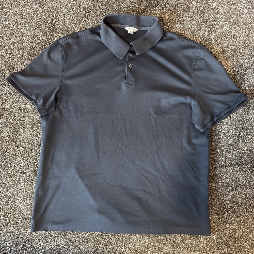 Calvin Klein Men’s Gray Golf Shirt Size Large 100% Cotton